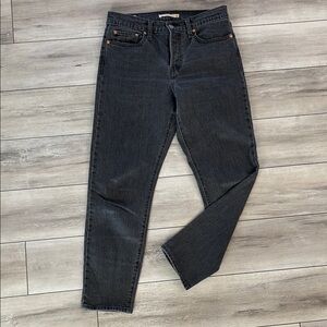 Levi's Premium WEDGIE black wash button fly jeans size 28